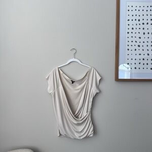 Express Cream Drape Blouse